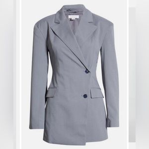 Topshop Blue Strong Shoulder Blazer US Size 4 Small